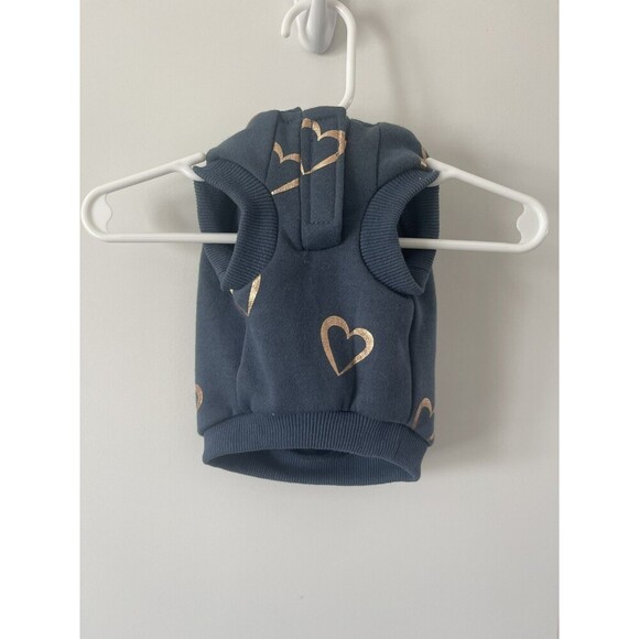 Top Paw Blue gold heart Hoodie Dog Clothes Puppy Kitten Pet XS - Picture 3 of 4